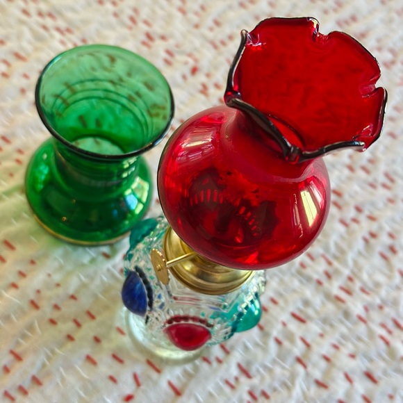 Mini colored vintage glass duo - Picture 9 of 12